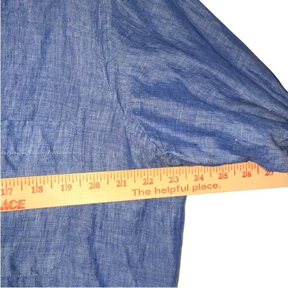 Inserch Sz L 100% Linen Button Down Shirt Preppy‎ Coastal Resort Wear - Picture 7 of 8